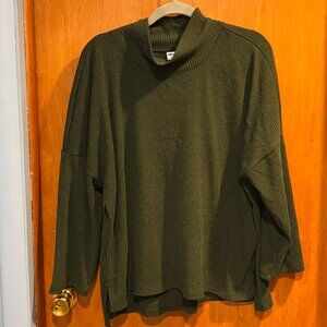 Old Navy XL Olive Green Ribbed Cowl Neck Pullover Sweater